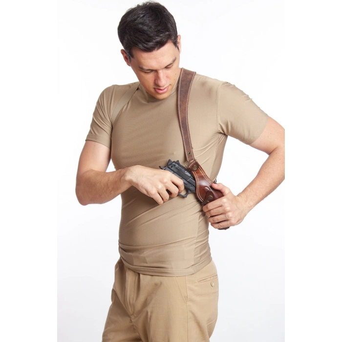 Sag El Kahverengi Hakiki Deri ozel uretim Tekli Koltukalti Kaliteli Airsoft Silah Kilifi