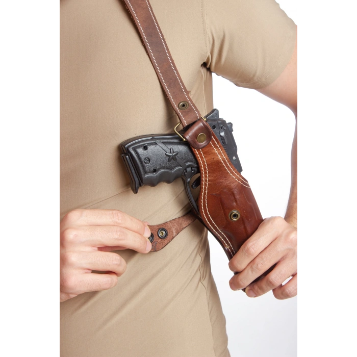 Sag El Kahverengi Hakiki Deri ozel uretim Tekli Koltukalti Kaliteli Airsoft Silah Kilifi