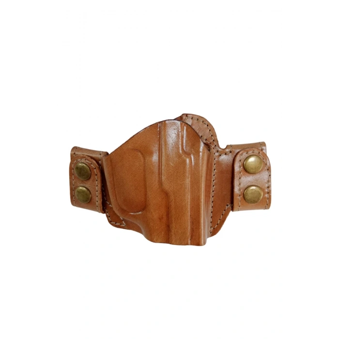 sag el kahverengi renkli hakiki deri cit citli palaskaya kemere gecirmeli yarim kelebek silah kilif