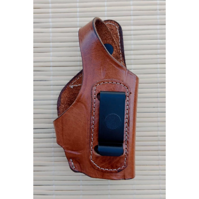 sag el kahverengi renkli hakiki deri masali universal ic dis tasima yarim model palaskaya kemere gecirmeli SAR 9 silah kilifi