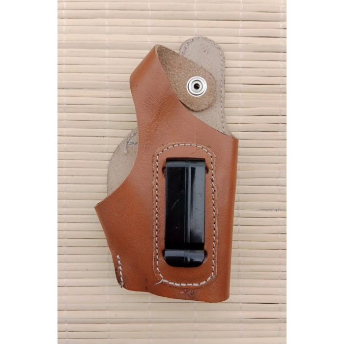 sag el kahverengi renkli hakiki deri masali universal ic dis tasima yarim model palaskaya kemere gecirmeli browning silah kilif