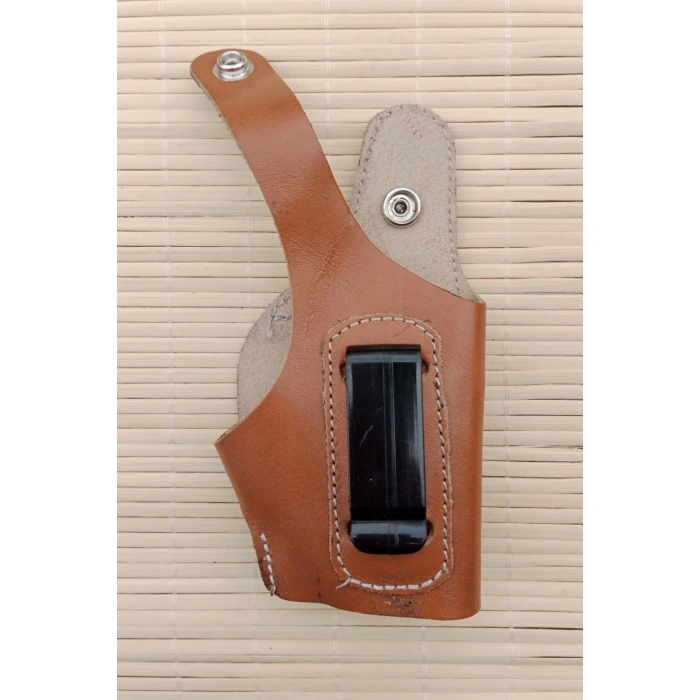 sag el kahverengi renkli hakiki deri masali universal ic dis tasima yarim model palaskaya kemere gecirmeli browning silah kilif