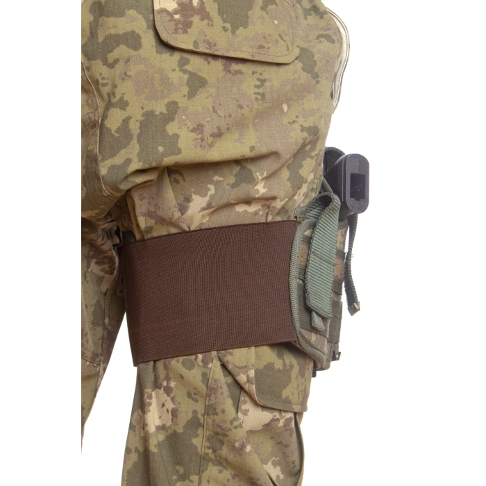 Sag El Kara Kuvvetleri Eski Kamuflaj Renkli Tek Baglantili Airsoft Palaskaya Kemere Gecirmeli impertex Bacak Silah Kilifi