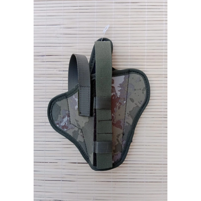 sag el kara kuvvetleri kamuflaj renkli cift emniyetli tam kelebek airsoft palaskaya kemere gecirmeli impertex silah kilifi