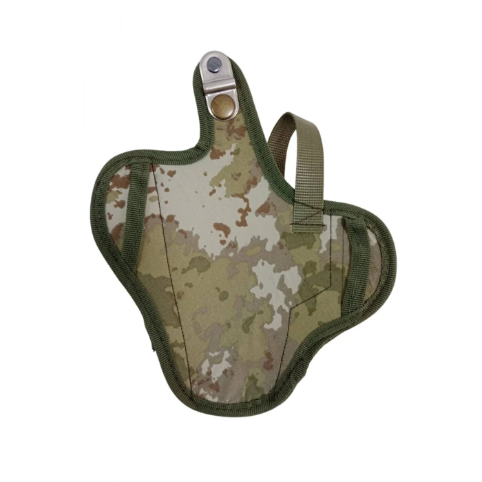 sag el kara kuvvetleri kamuflaj renkli cift emniyetli tam kelebek airsoft palaskaya kemere gecirmeli impertex silah kilifi