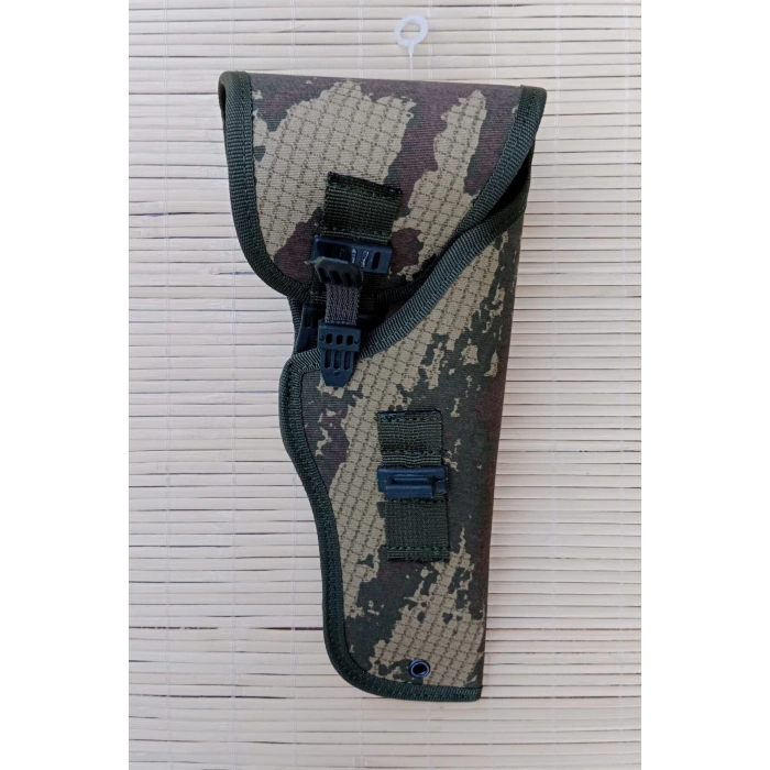 sag el kara kuvvetleri kamuflaj renk cirtli kapakli airsoft sallamali palaskaya kemere gecirmeli impertex silah kilifi