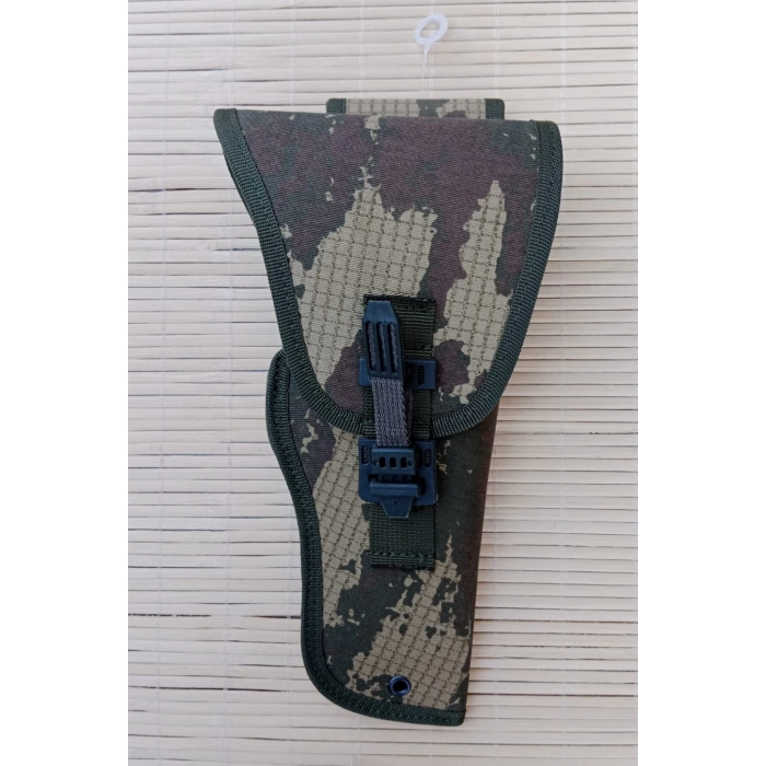 sag el kara kuvvetleri kamuflaj renk cirtli kapakli airsoft sallamali palaskaya kemere gecirmeli impertex silah kilifi