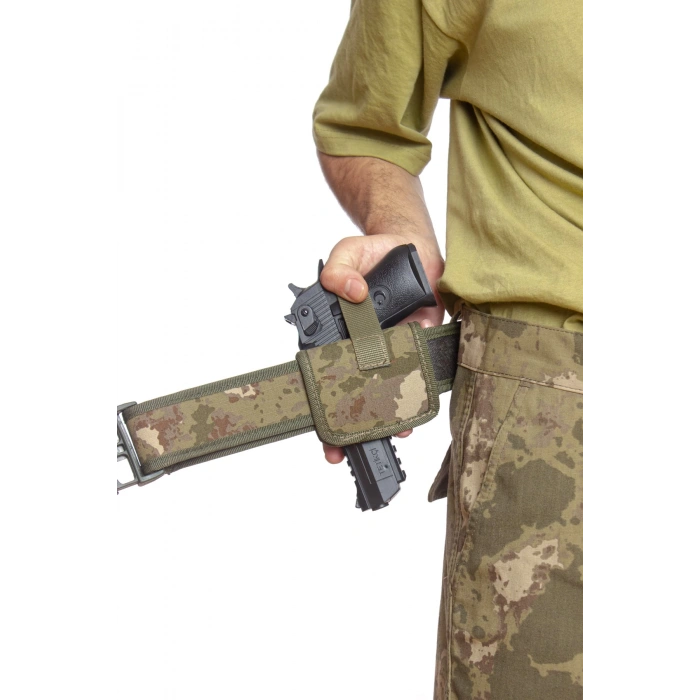 Sag El Kara Kuvvetleri Kamuflaj Renkli Mini Speed Airsoft Palaskaya Kemere Gecirmeli impertex Kase Silah Kilifi