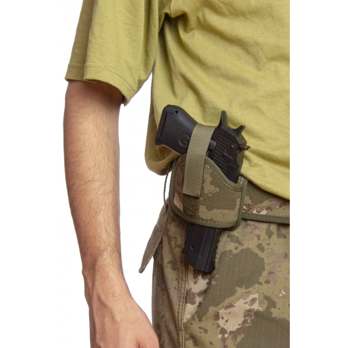 Sag El Kara Kuvvetleri Kamuflaj Renkli Mini Speed Airsoft Palaskaya Kemere Gecirmeli impertex Kase Silah Kilifi