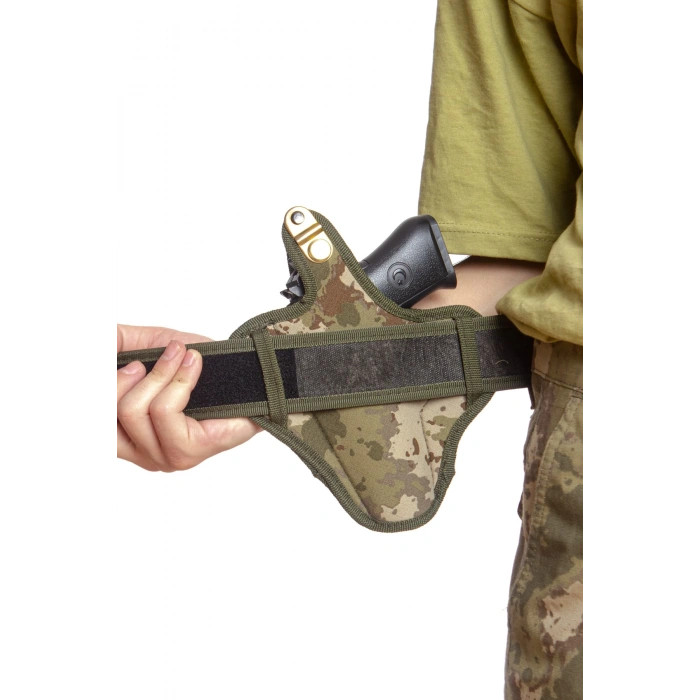 sag el kara kuvvetleri kamuflaj renkli tam kelebek airsoft palaskaya kemere gecirmeli impertex silah kilifi