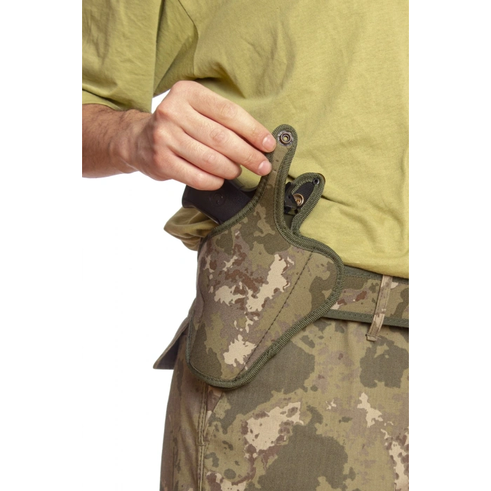 sag el kara kuvvetleri kamuflaj renkli tam kelebek airsoft palaskaya kemere gecirmeli impertex silah kilifi