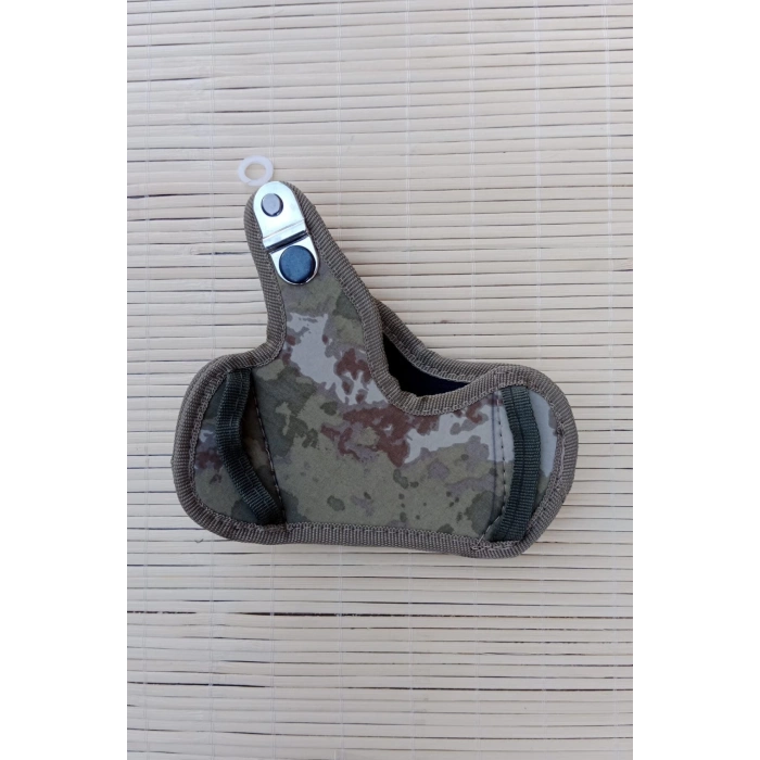 sag el kara kuvvetleri kamuflaj renkli yarim kelebek airsoft palaskaya kemere gecirmeli impertex silah kilifi