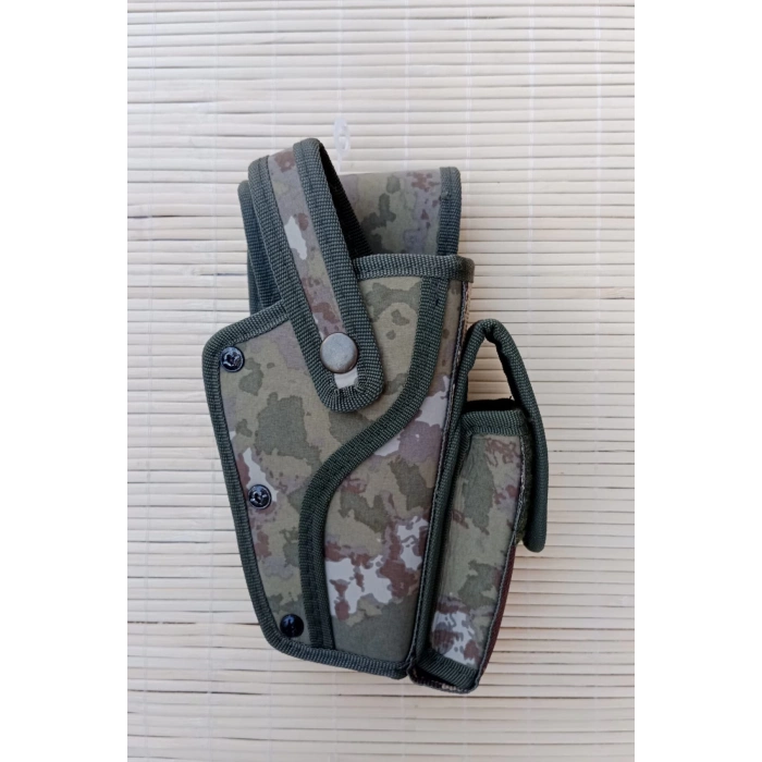 Sag El Kara Kuvvetleri Yeni Kamuflaj Renkli Tek Emniyetli Sarjorluklu Palaskaya Kemere Gecirmeli Sallama Silah Kilifi