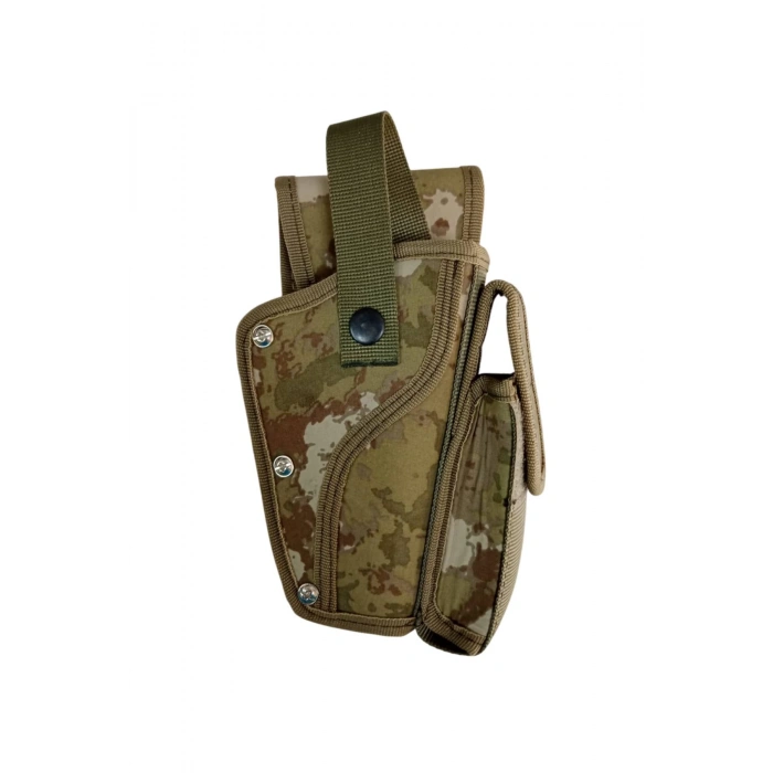 Sag El Kara Kuvvetleri Yeni Kamuflaj Renkli Tek Emniyetli Sarjorluklu Palaskaya Kemere Gecirmeli Sallama Silah Kilifi