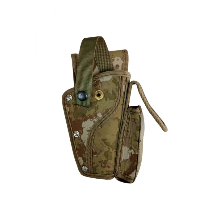 Sag El Kara Kuvvetleri Yeni Kamuflaj Renkli Tek Emniyetli Sarjorluklu Palaskaya Kemere Gecirmeli Sallama Silah Kilifi