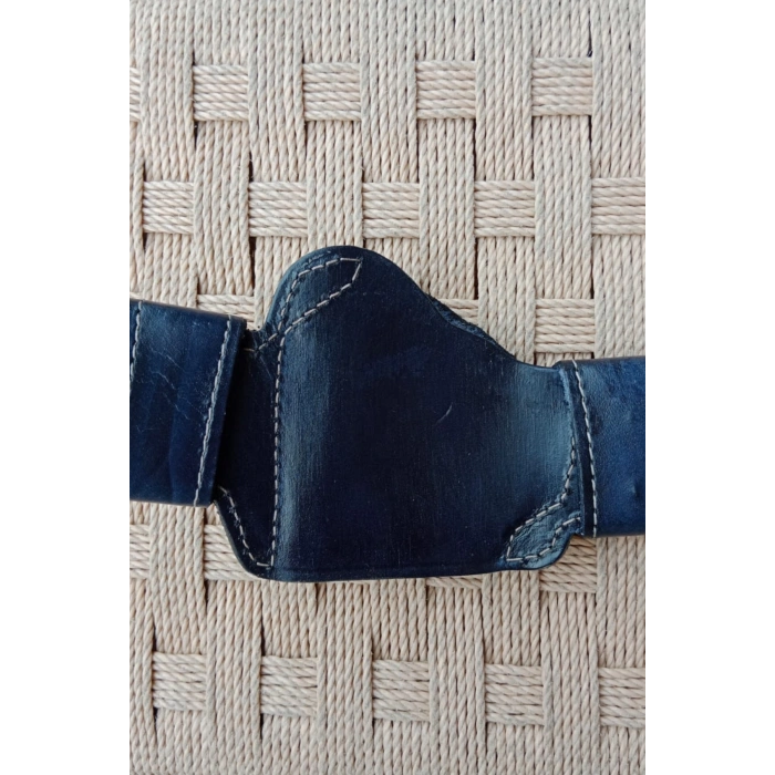 sag el petrol renkli hakiki deri cit citli palaskaya kemere gecirmeli yarim kelebek silah kilif