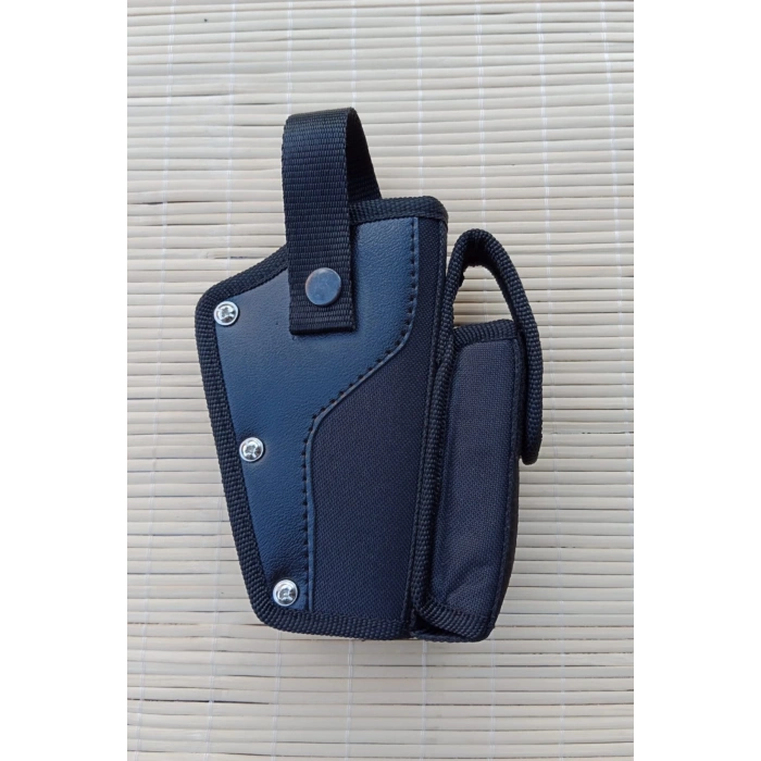 sag el siyah renk tek emniyetli sarjorluklu airsoft kemere gecirmeli impertex silah kilifi