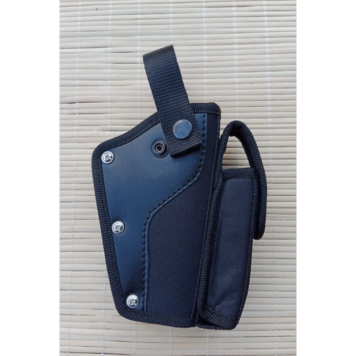 sag el siyah renk tek emniyetli sarjorluklu airsoft kemere gecirmeli impertex silah kilifi