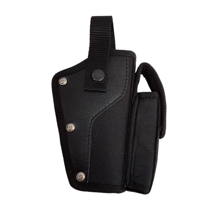 sag el siyah renk tek emniyetli sarjorluklu airsoft kemere gecirmeli impertex silah kilifi