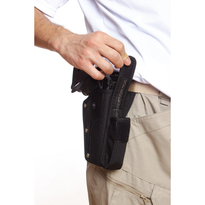 Sag El Siyah Renk Tek Emniyetli Sarjorluklu Airsoft Palaskaya Kemere Gecirmeli impertex Silah Kilif