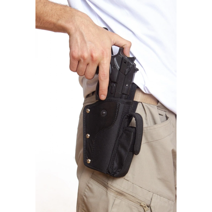 Sag El Siyah Renk Tek Emniyetli Sarjorluklu Airsoft Palaskaya Kemere Gecirmeli impertex Silah Kilif