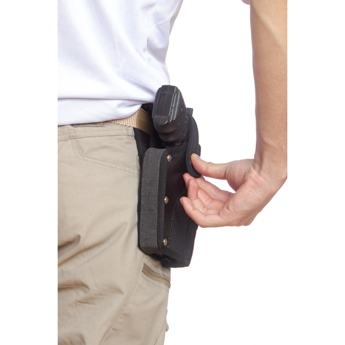 Sag El Siyah Renk Tek Emniyetli Sarjorluklu Airsoft Palaskaya Kemere Gecirmeli impertex Silah Kilif