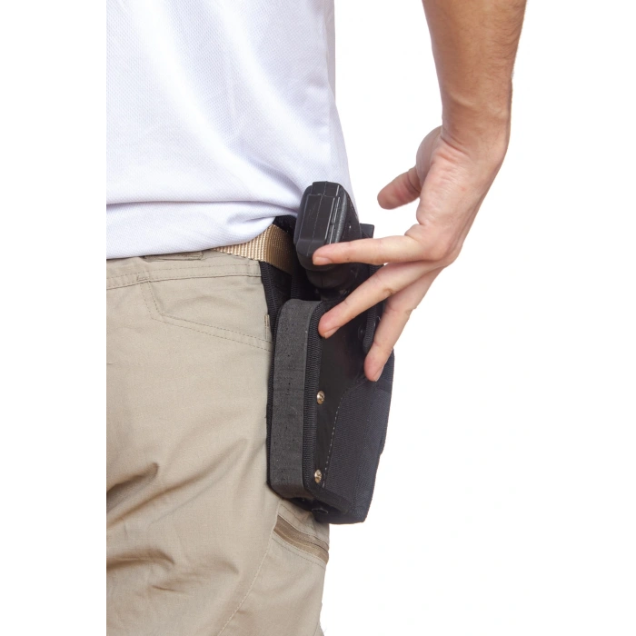 Sag El Siyah Renk Tek Emniyetli Sarjorluklu Airsoft Palaskaya Kemere Gecirmeli impertex Silah Kilif