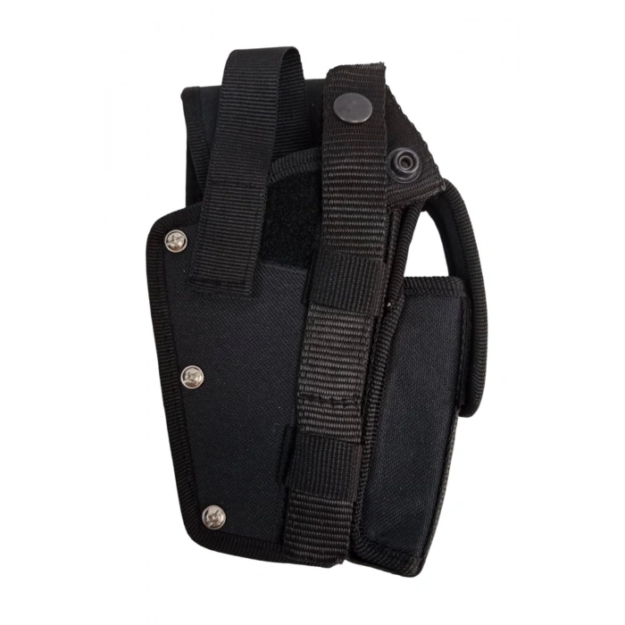 sag el siyah renkli cift emniyetli sarjorluklu airsoft palaskaya kemere gecirmeli impertex silah kilifi