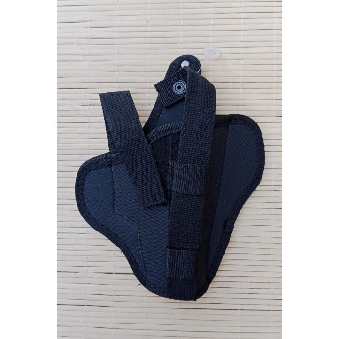 sag el siyah renkli cift emniyetli tam kelebek airsoft palaskaya kemere gecirmeli impertex silah kilifi