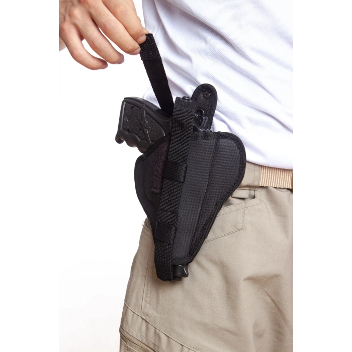 sag el siyah renkli cift emniyetli tam kelebek airsoft palaskaya kemere gecirmeli impertex silah kilifi