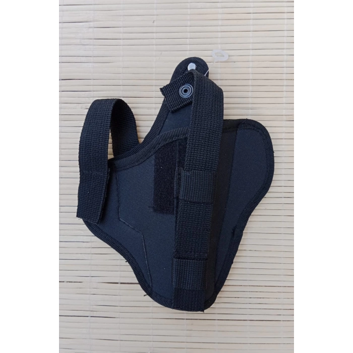 sag el siyah renkli cift emniyetli tam kelebek airsoft palaskaya kemere gecirmeli impertex silah kilifi