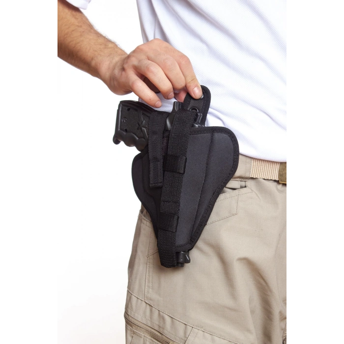 sag el siyah renkli cift emniyetli tam kelebek airsoft palaskaya kemere gecirmeli impertex silah kilifi