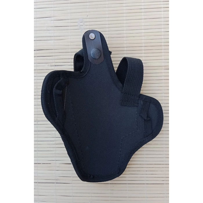 sag el siyah renkli cift emniyetli tam kelebek airsoft palaskaya kemere gecirmeli impertex silah kilifi