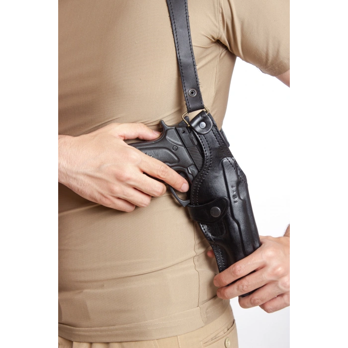 Sag El Siyah Renkli Hakiki Deri ozel uretim Tekli Koltukalti Kaliteli Airsoft Sar 9 Silah Kilifi