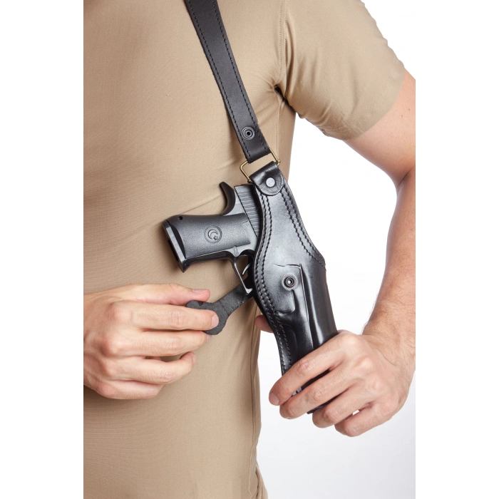 Sag El Siyah Renkli Hakiki Deri ozel uretim Tekli Koltukalti Kaliteli Airsoft Silah Kilifi