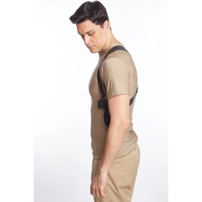 Sag El Siyah Renkli Hakiki Deri ozel uretim Tekli Koltukalti Kaliteli Airsoft Silah Kilifi