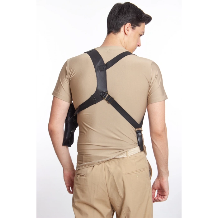 Sag El Siyah Renkli Hakiki Deri ozel uretim Tekli Koltukalti Kaliteli Airsoft Silah Kilifi