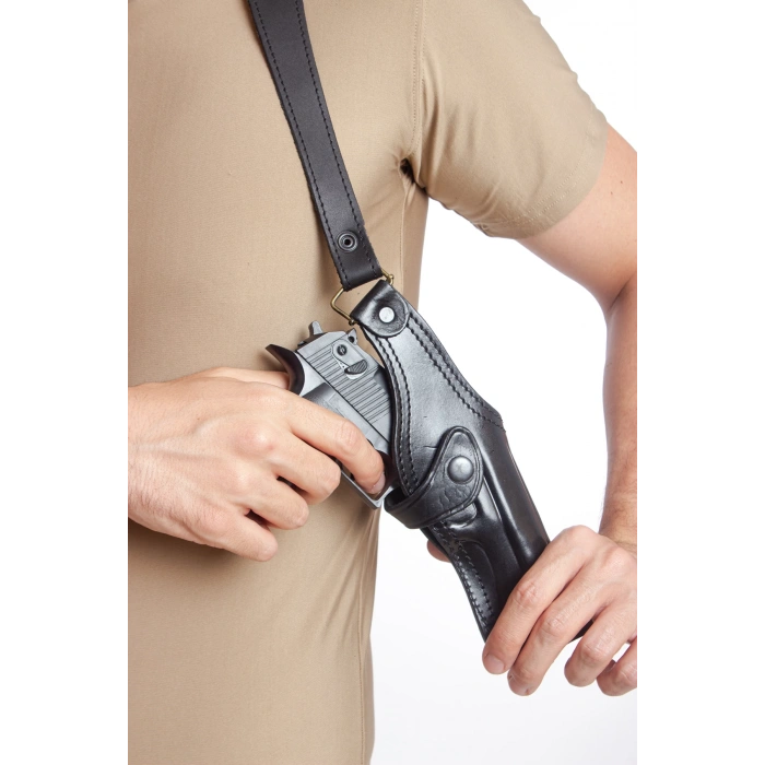 Sag El Siyah Renkli Hakiki Deri ozel uretim Tekli Koltukalti Kaliteli Airsoft Silah Kilifi