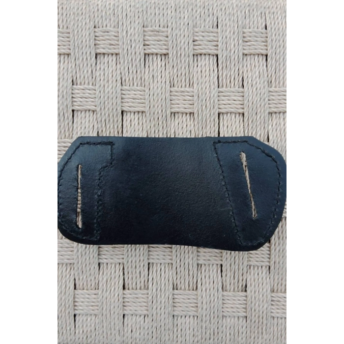 sag el siyah renkli hakiki deri palaskaya kemere gecirmeli yarim kelebek silah kilifi