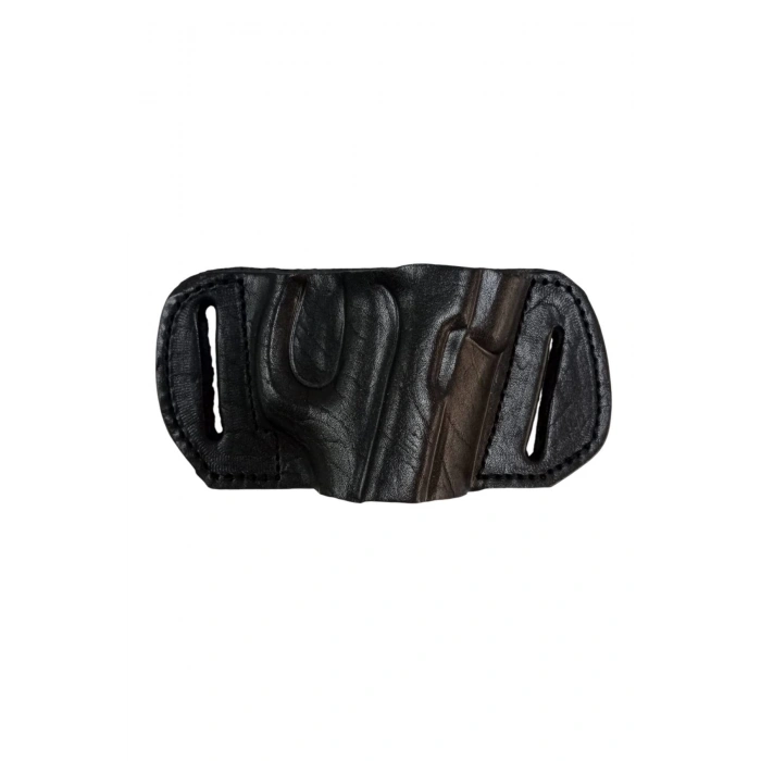 sag el siyah renkli hakiki deri palaskaya kemere gecirmeli yarim kelebek silah kilifi