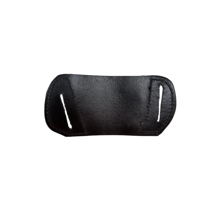 sag el siyah renkli hakiki deri palaskaya kemere gecirmeli yarim kelebek silah kilifi