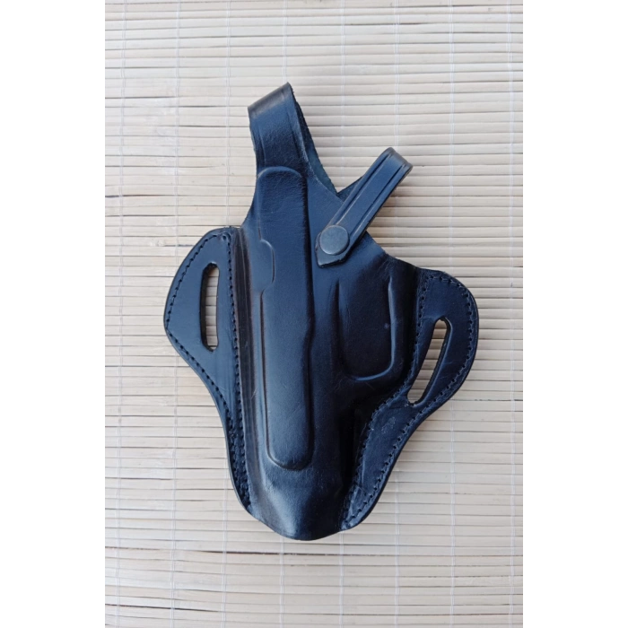 sol el siyah renkli hakiki deri tam kelebek tek emniyetli universal palaskaya kemere gecirmeli sar 9 silah kilif