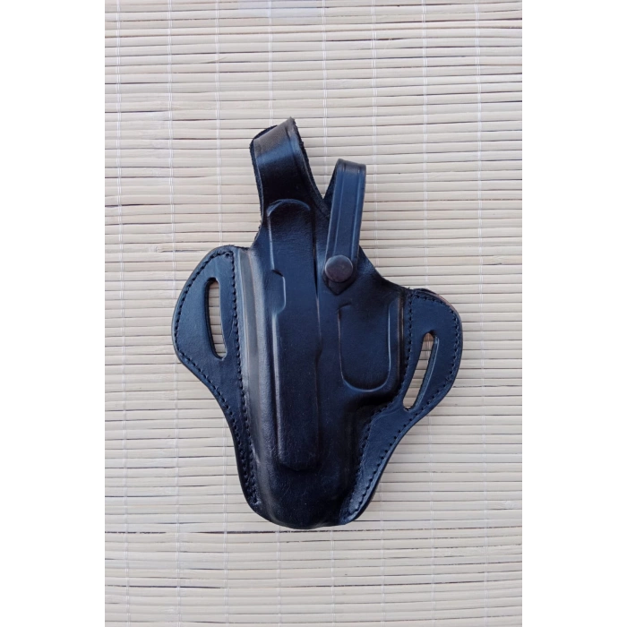 Sag El Siyah Renkli Hakiki Deri Tam Kelebek Tek Emniyetli Universal Palaskaya Kemere Gecirmeli Silah Kilifi