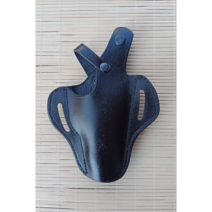 sol el siyah renkli hakiki deri tam kelebek tek emniyetli universal palaskaya kemere gecirmeli sar 9 silah kilif