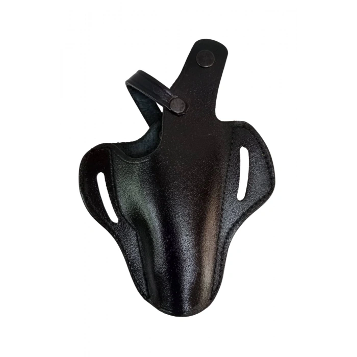 sol el siyah renkli hakiki deri tam kelebek tek emniyetli universal palaskaya kemere gecirmeli sar 9 silah kilif