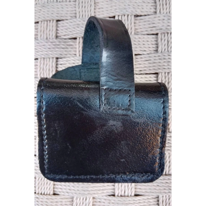 Sag El Siyah Renkli Hakiki Deri Tek Emniyetli Universal Airsoft Palaskaya Kemere Gecirmeli Kase Silah Kilifi