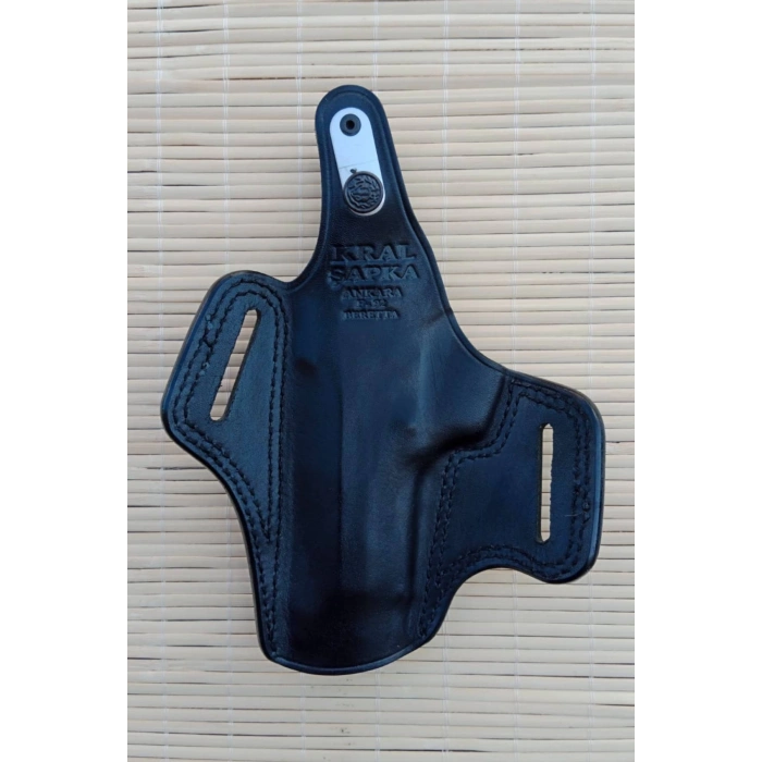 Sag el siyah renkli kelebek Model hakiki deri citcitli F 92 Beretta silah kilifi