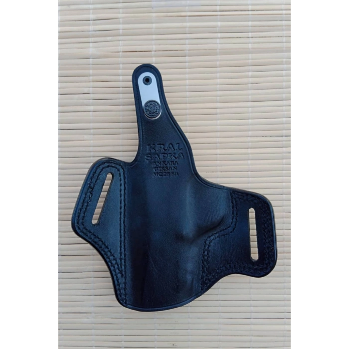 Sag el siyah renkli kelebek Model hakiki deri citcitli Girsan MC 28 SA silah kilifi