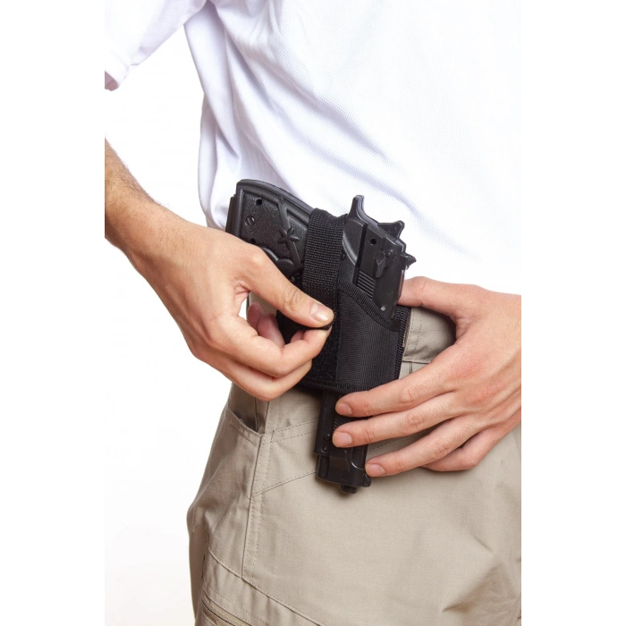 Sag El Siyah Renkli Mini Speed Airsoft Palaskaya Kemere Gecirmeli impertex Kase Silah Kilifi