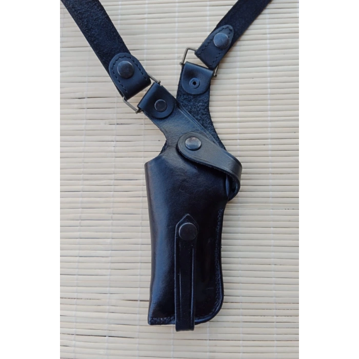 sag el siyah renkli ozel uretim hakiki deri tekli koltukalti kaliteli airsoft silah kilifi